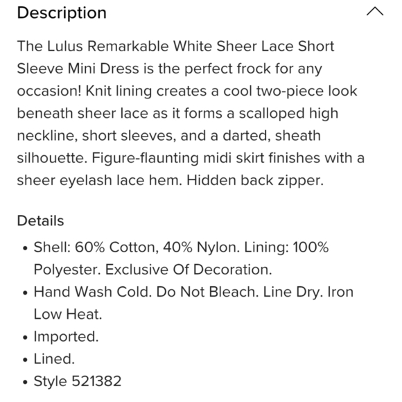 Lulus Remarkable White Sheer Lace Dress Size Small New - Picture 12 of 12